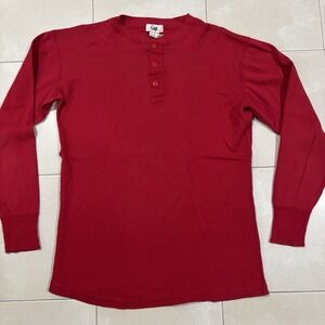 Vintage Gap Henley Thermal Shirt Men's XL Red 90s Sweater Pullover